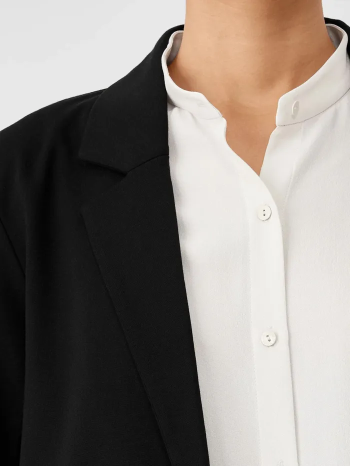 Jackets Coats and Vests Women Eileen Fisher Washable Flex Ponte Long Blazer Black