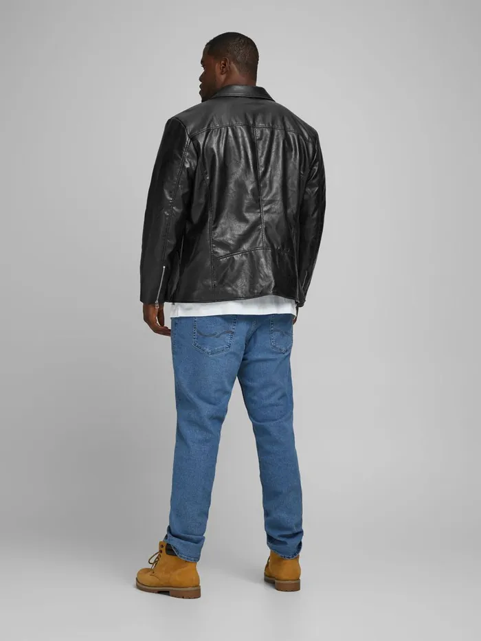 Jackets JACK and JONES Mens BIKER PLUS SIZE JACKET Black Black