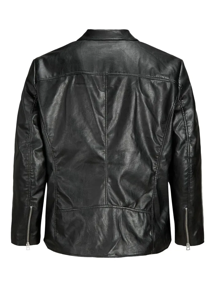 Jackets JACK and JONES Mens BIKER PLUS SIZE JACKET Black Black