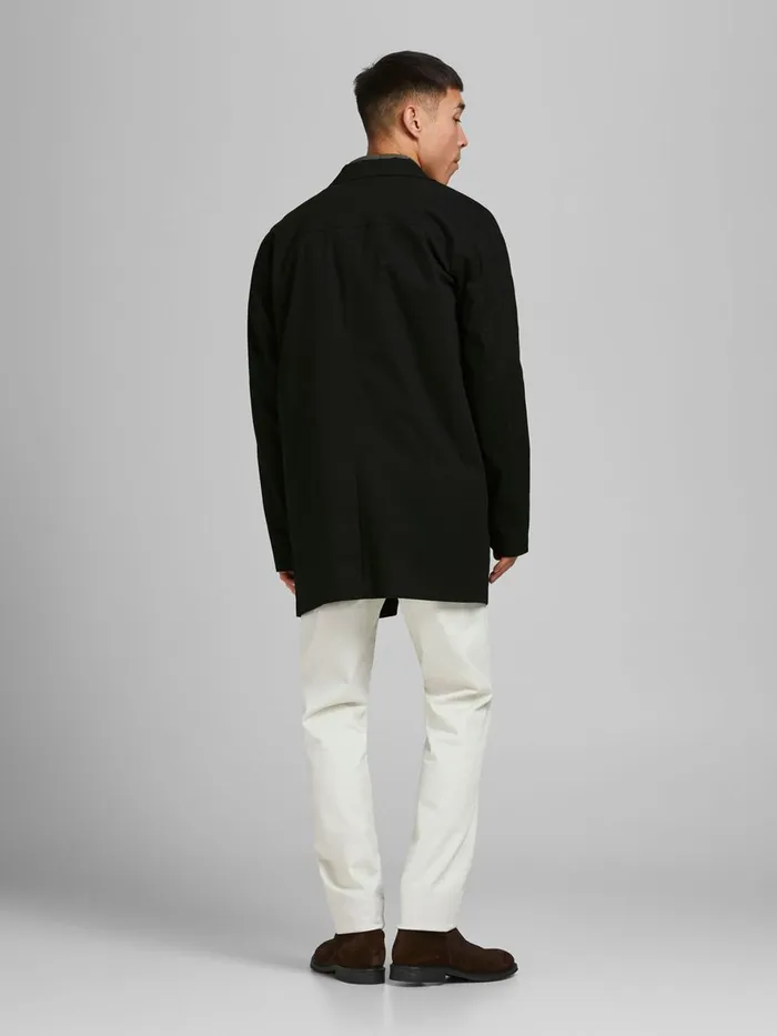 Jackets JACK and JONES Mens COTTON TRENCHCOAT Black Black