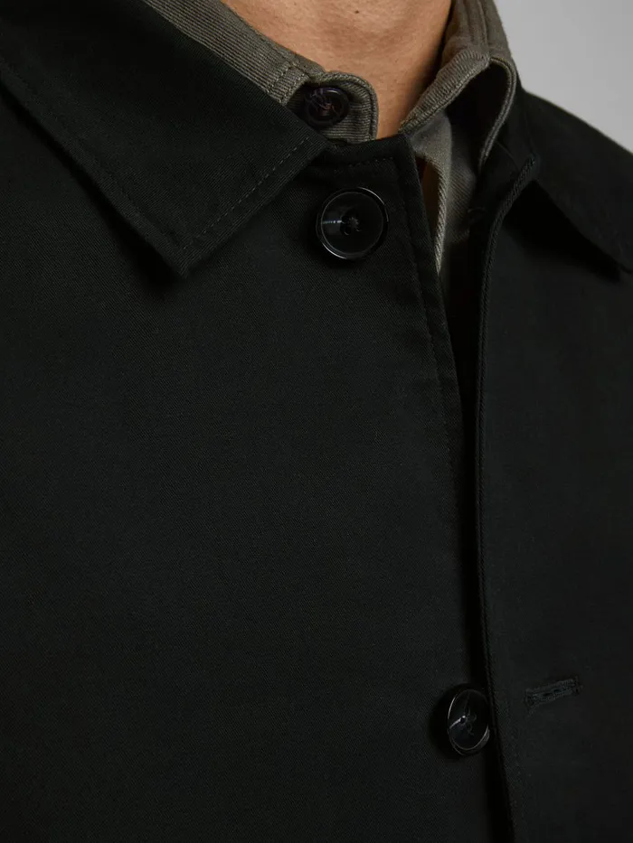 Jackets JACK and JONES Mens COTTON TRENCHCOAT Black Black