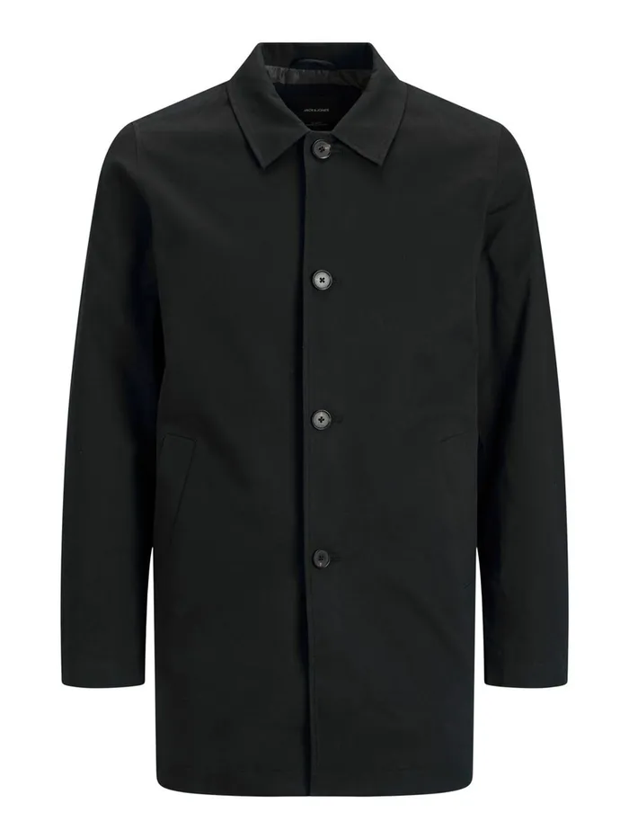 Jackets JACK and JONES Mens COTTON TRENCHCOAT Black Black