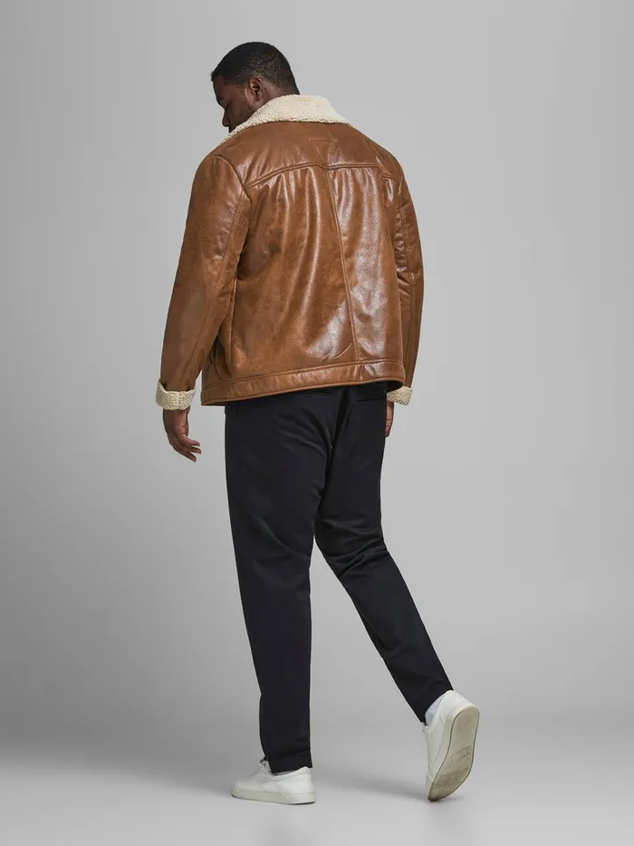 Jackets JACK and JONES Mens FLIGHT PLUS SIZE JACKET Brown Cognac