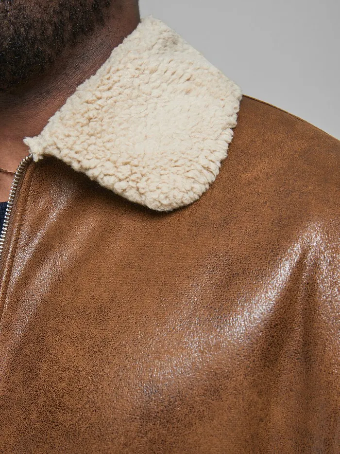 Jackets JACK and JONES Mens FLIGHT PLUS SIZE JACKET Brown Cognac