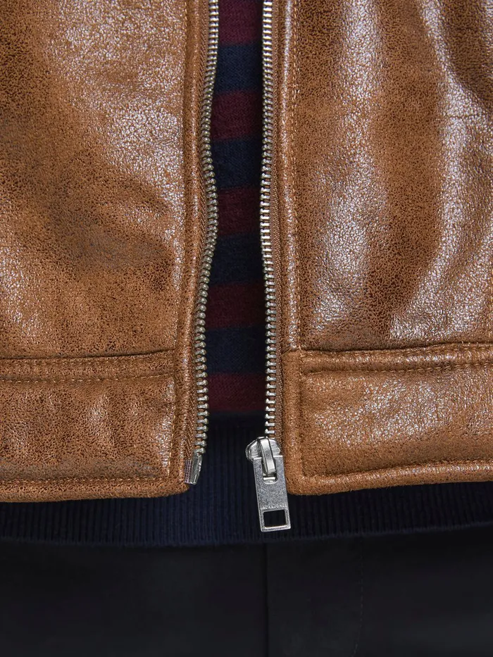Jackets JACK and JONES Mens FLIGHT PLUS SIZE JACKET Brown Cognac