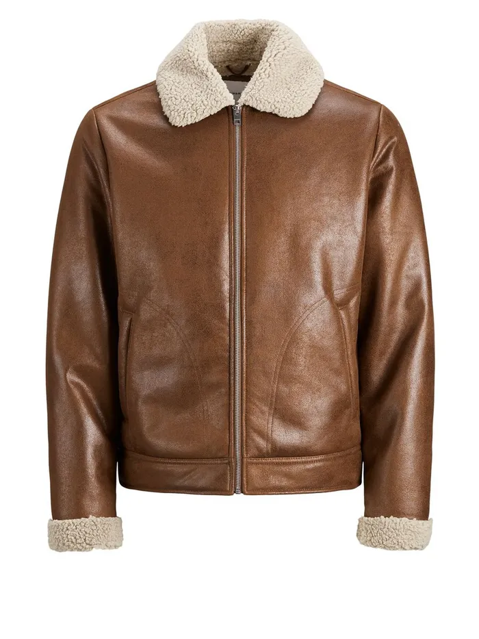 Jackets JACK and JONES Mens FLIGHT PLUS SIZE JACKET Brown Cognac