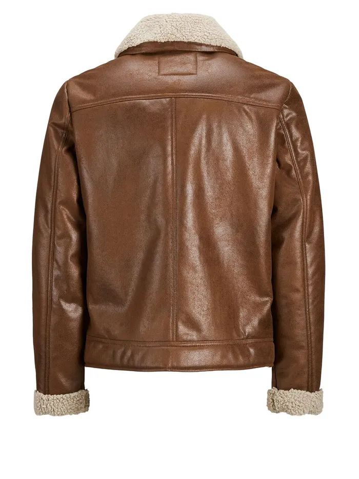 Jackets JACK and JONES Mens FLIGHT PLUS SIZE JACKET Brown Cognac