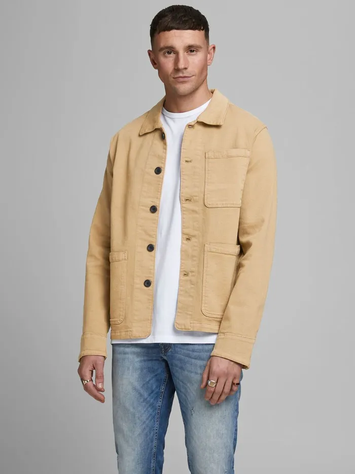 Jackets JACK and JONES Mens LUCAS AKM DENIM JACKET Beige Kelp
