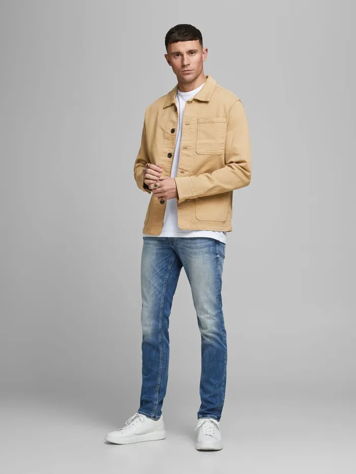 Jackets JACK and JONES Mens LUCAS AKM DENIM JACKET Beige Kelp