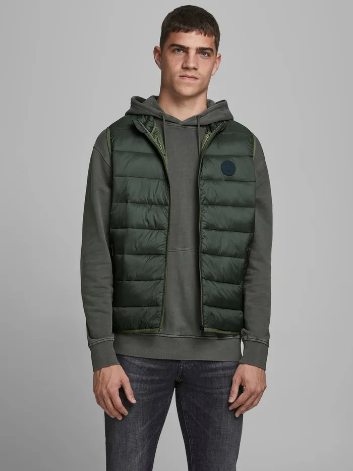 Jackets JACK and JONES Mens PUFFER GILET Green Rosin