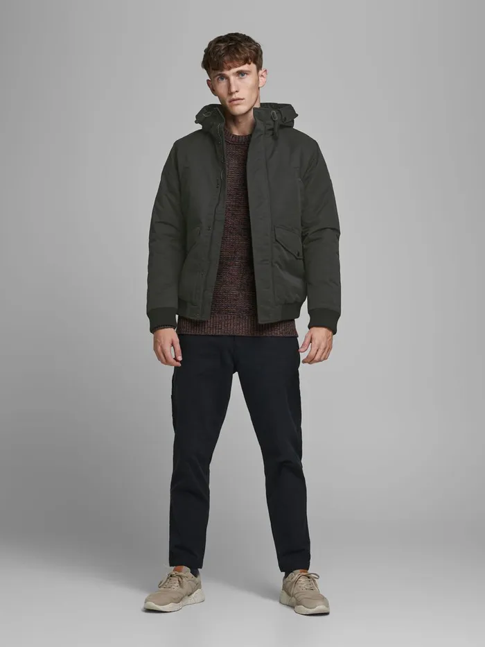 Jackets JACK and JONES Mens TEDDYLINED HOOD JACKET Black Black