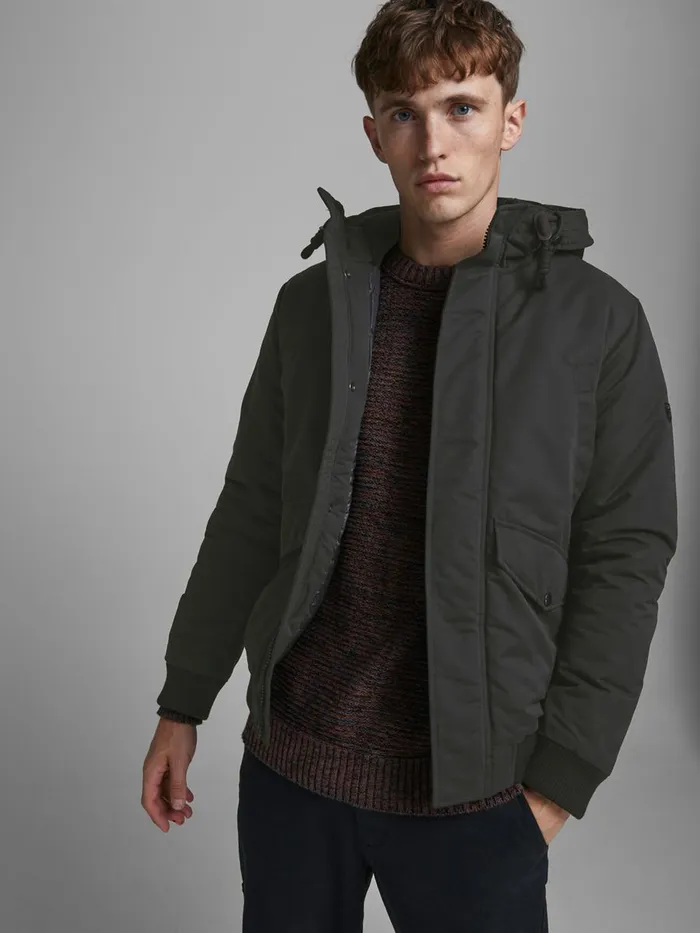 Jackets JACK and JONES Mens TEDDYLINED HOOD JACKET Black Black