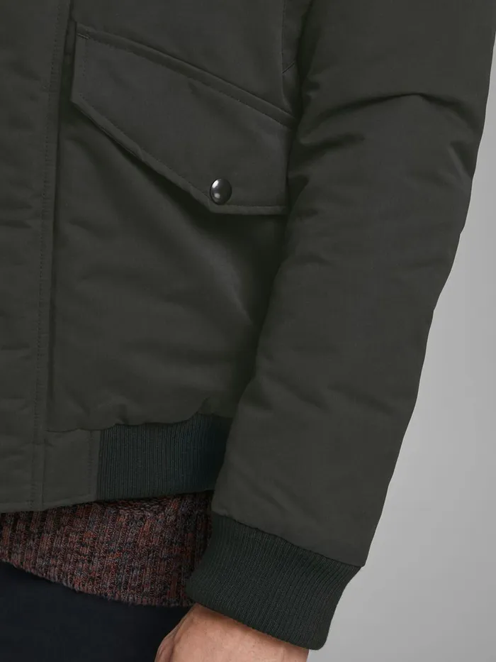 Jackets JACK and JONES Mens TEDDYLINED HOOD JACKET Black Black