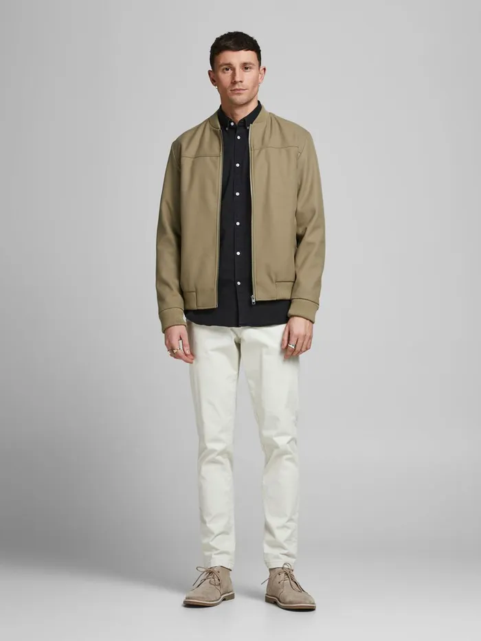 Jackets JACK and JONES Mens WOVEN COTTON BOMBER JACKET Beige String