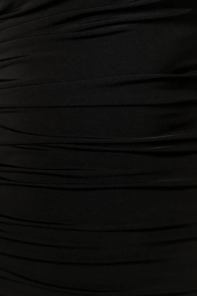 Javier One Shoulder Midi Dress Black Fall Dresses Petal and Pup Women