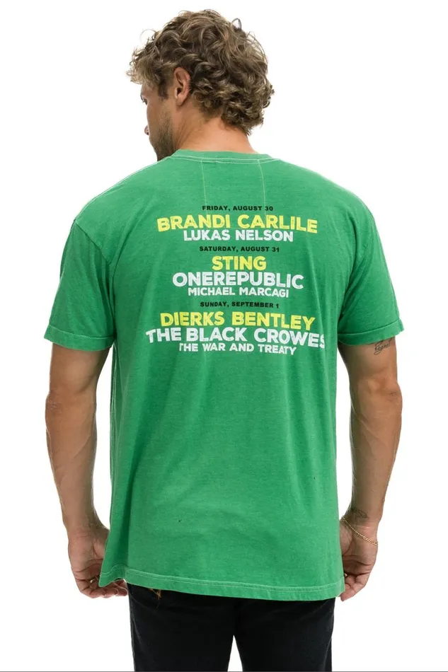 Jazz Aspen Snowmass 2024 Crew Tee Shirt 8211 Kelly Green WomenMen Aviator Nation Tees