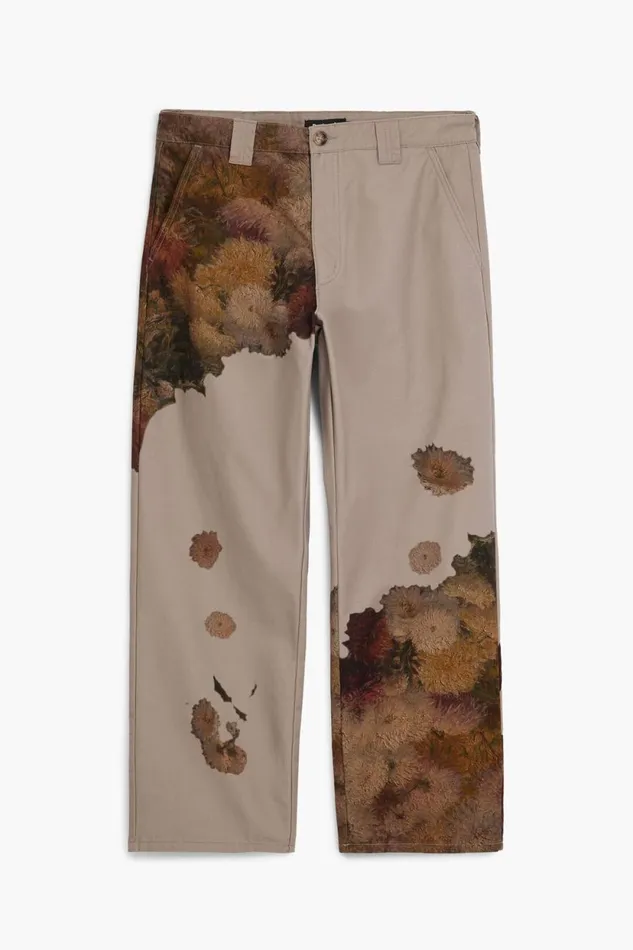 Jeans And Trousers Men Desigual Floral Print Pants Brown