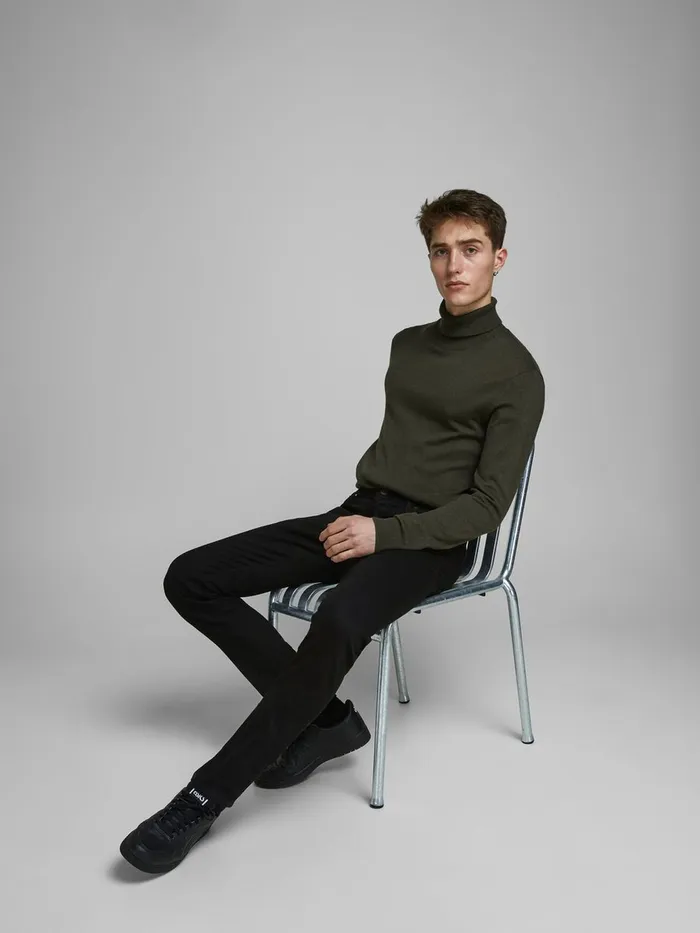 Jeans JACK and JONES Mens GLENN FELIX AM 046 SLIM FIT JEANS Black Black Denim
