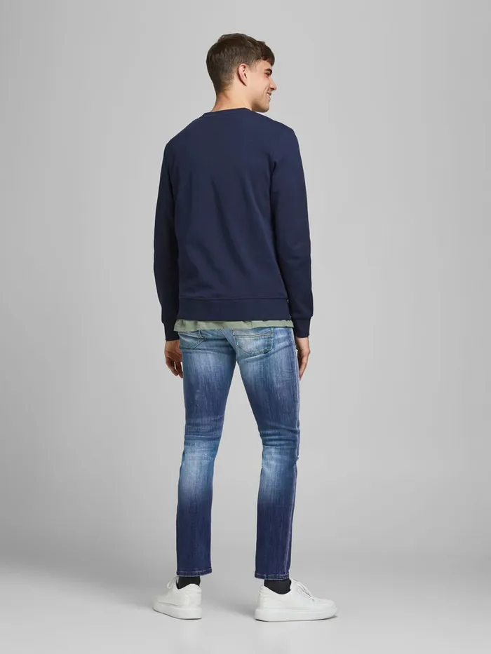 Jeans JACK and JONES Mens GLENN FOX GE 740 SLIM FIT JEANS Blue Blue Denim