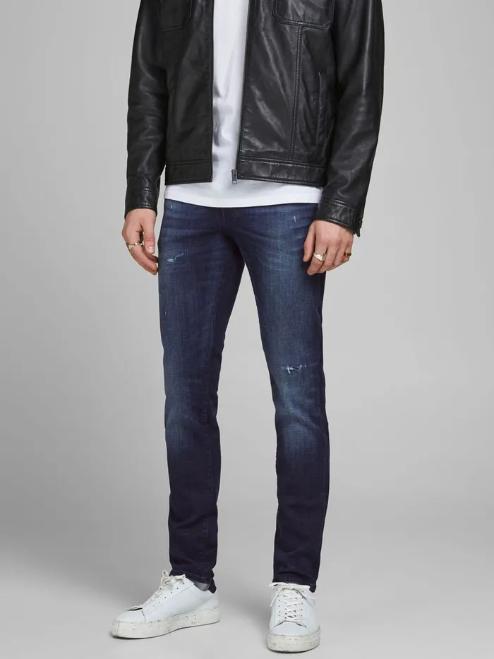 Jeans JACK and JONES Mens GLENN ICON JJ 758 SLIM FIT JEANS Blue Blue Denim