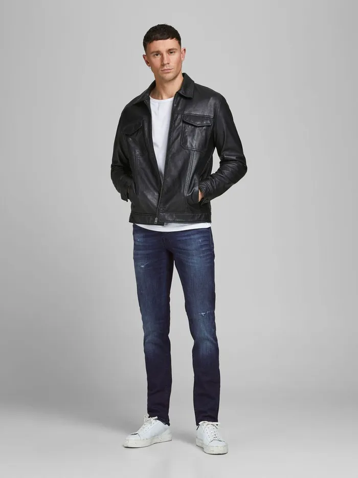 Jeans JACK and JONES Mens GLENN ICON JJ 758 SLIM FIT JEANS Blue Blue Denim