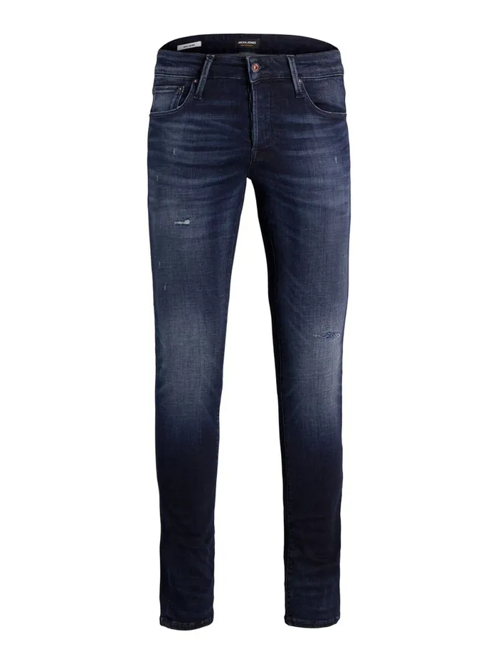 Jeans JACK and JONES Mens GLENN ICON JJ 758 SLIM FIT JEANS Blue Blue Denim