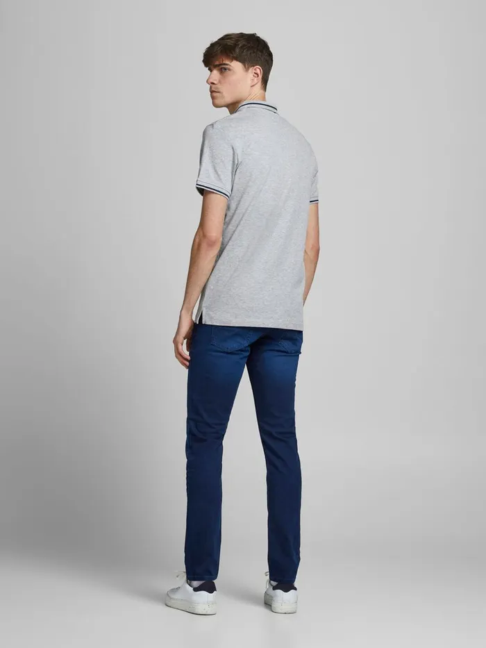 Jeans JACK and JONES Mens GLENN ORIGINAL GE 106 INDIGO KNIT SLIM FIT JEANS Blue Blue Denim