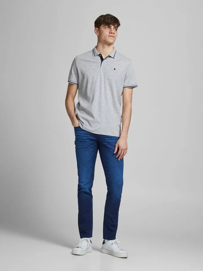 Jeans JACK and JONES Mens GLENN ORIGINAL GE 106 INDIGO KNIT SLIM FIT JEANS Blue Blue Denim