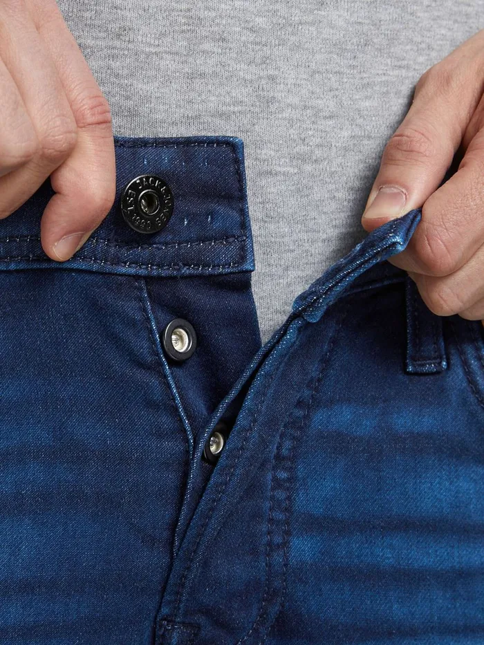 Jeans JACK and JONES Mens GLENN ORIGINAL GE 106 INDIGO KNIT SLIM FIT JEANS Blue Blue Denim