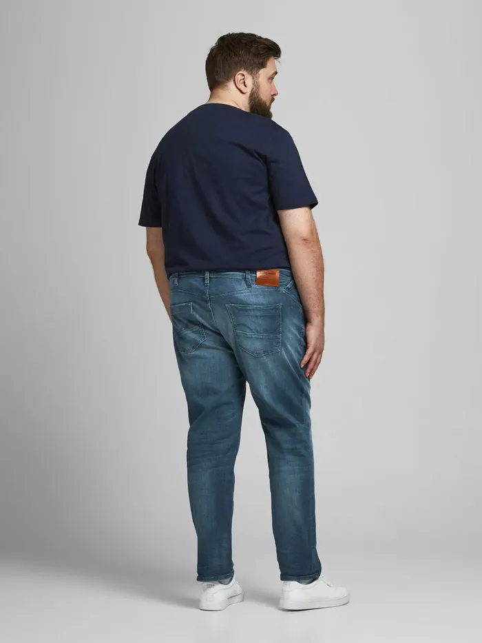 Jeans JACK and JONES Mens GLENN ROCK JJ 358 PLUS SIZE SLIM FIT JEANS Blue Blue Denim