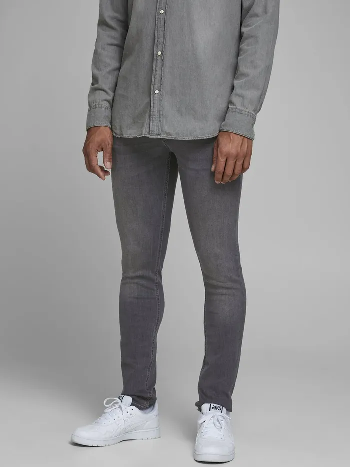 Jeans JACK and JONES Mens LIAM ORIGINAL AM 010 SKINNY FIT JEANS Grey Grey Denim