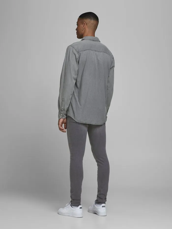 Jeans JACK and JONES Mens LIAM ORIGINAL AM 010 SKINNY FIT JEANS Grey Grey Denim