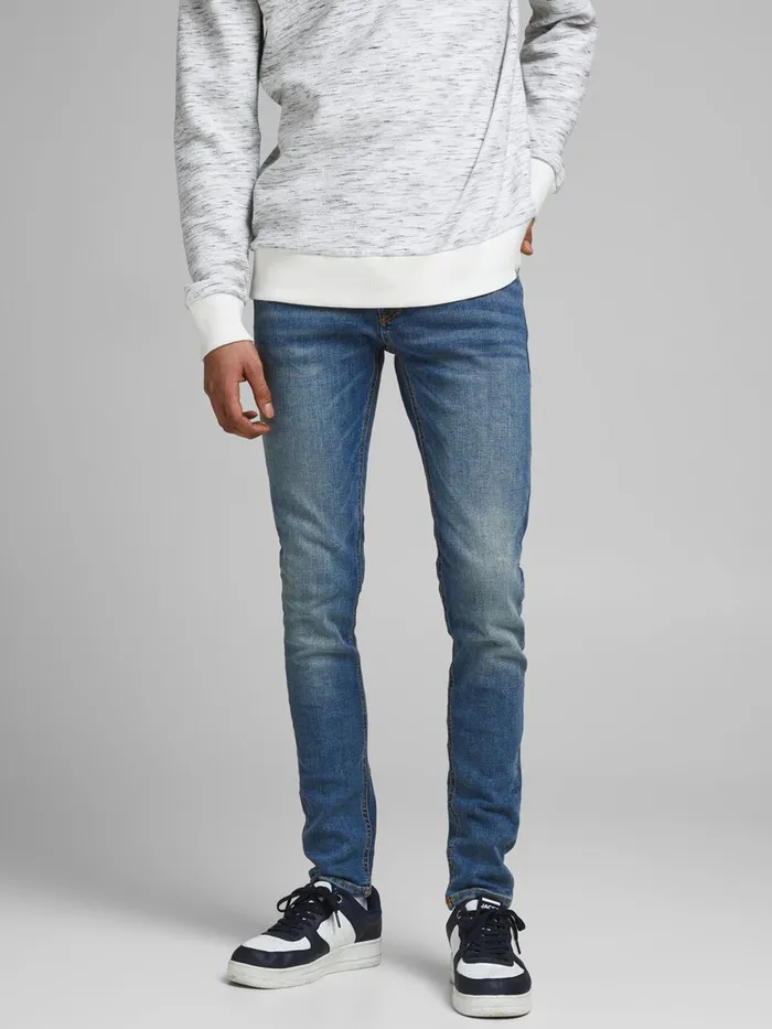 Jeans JACK and JONES Mens LIAM ORIGINAL AM 714 SPS SKINNY FIT JEANS Blue Blue Denim