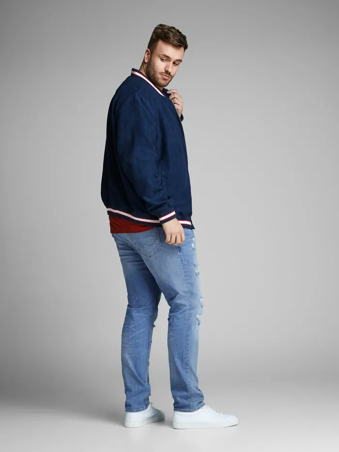 Jeans JACK and JONES Mens LIAM ORIGINAL AM 793 50SPS PLUS SIZE SKINNY FIT JEANS Blue Blue Denim