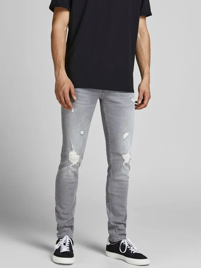 Jeans JACK and JONES Mens LIAM ORIGINAL CJ 810 SKINNY FIT JEANS Grey Grey Denim