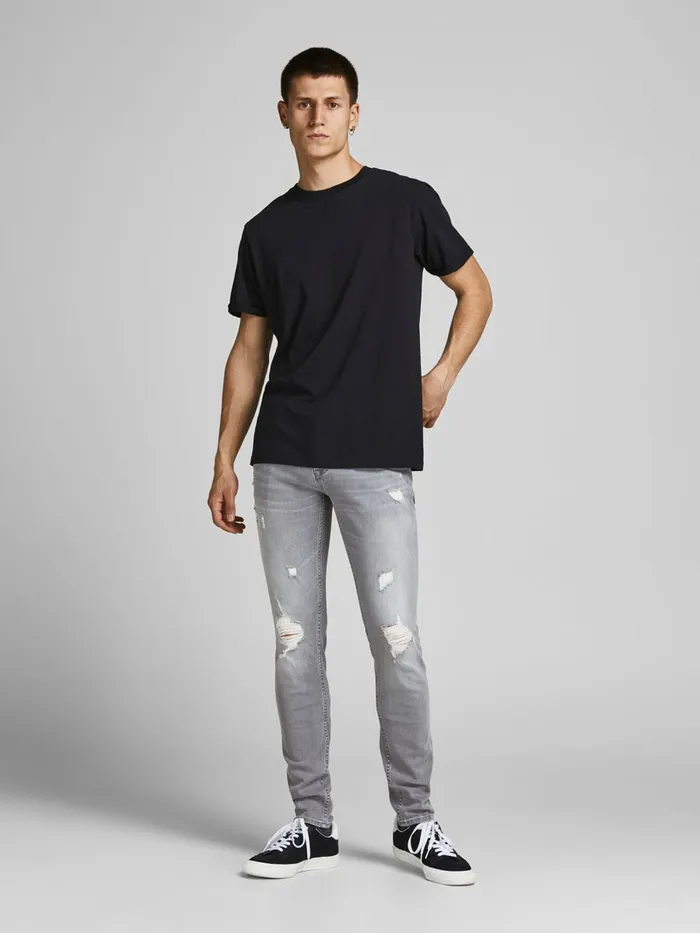 Jeans JACK and JONES Mens LIAM ORIGINAL CJ 810 SKINNY FIT JEANS Grey Grey Denim