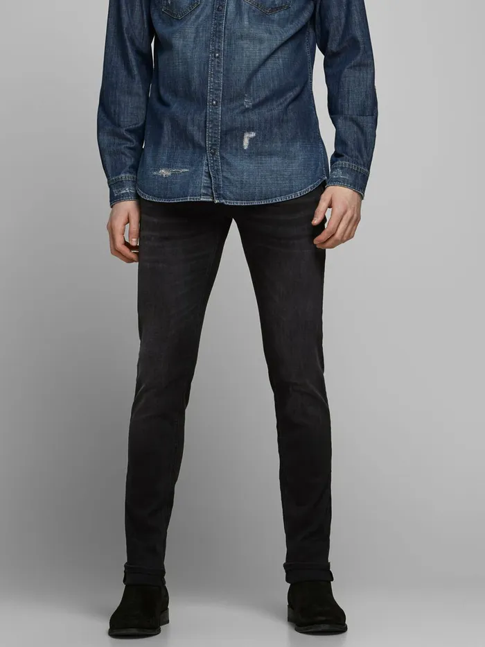 Jeans JACK and JONES Mens LIAM ORIGINAL JOS 928 SKINNY FIT JEANS Black Black Denim