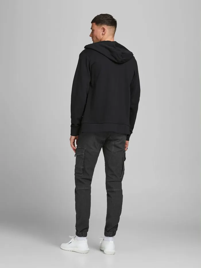 Jeans JACK and JONES Mens PAUL FLAKE AKM 268 STS TAPERED FIT JEANS Black Black Denim
