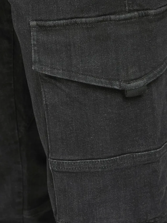 Jeans JACK and JONES Mens PAUL FLAKE AKM 268 STS TAPERED FIT JEANS Black Black Denim