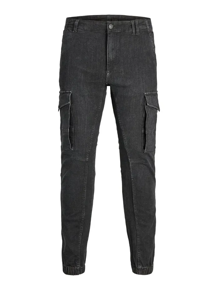 Jeans JACK and JONES Mens PAUL FLAKE AKM 268 STS TAPERED FIT JEANS Black Black Denim