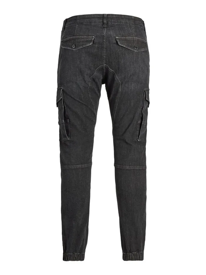 Jeans JACK and JONES Mens PAUL FLAKE AKM 268 STS TAPERED FIT JEANS Black Black Denim