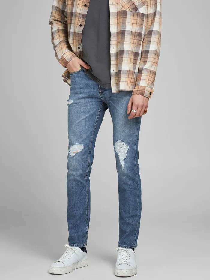Jeans JACK and JONES Mens TIM ORIGINAL AM 231 SLIMSTRAIGHT FIT JEANS Blue Blue Denim