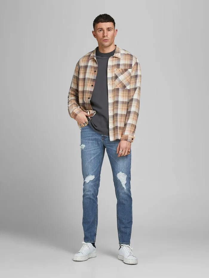 Jeans JACK and JONES Mens TIM ORIGINAL AM 231 SLIMSTRAIGHT FIT JEANS Blue Blue Denim