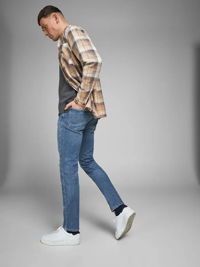 Jeans JACK and JONES Mens TIM ORIGINAL AM 231 SLIMSTRAIGHT FIT JEANS Blue Blue Denim