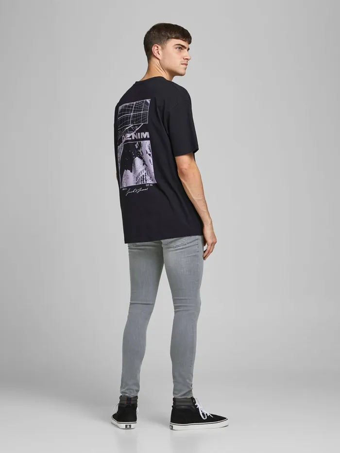 Jeans JACK and JONES Mens TOM ORIGINAL AGI 112 SKINNY FIT JEANS Grey Grey Denim