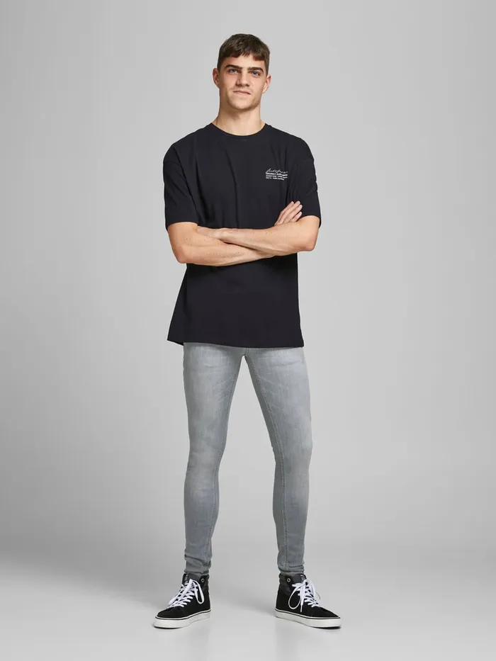 Jeans JACK and JONES Mens TOM ORIGINAL AGI 112 SKINNY FIT JEANS Grey Grey Denim