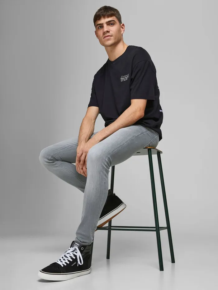 Jeans JACK and JONES Mens TOM ORIGINAL AGI 112 SKINNY FIT JEANS Grey Grey Denim