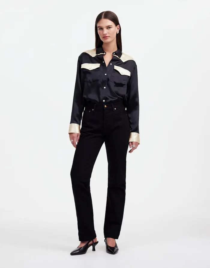 Jeans Women Madewell Alexa Chung For Madewell HighRise Straight Jean In Outridge Wash Outridge Wash