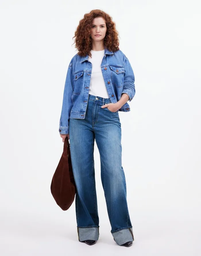 Jeans Women Madewell Curvy SuperwideLeg Jeans In Fannin Wash Fannin Wash