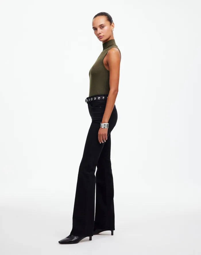 Jeans Women Madewell Kick Out FullLength Jeans Black Frost